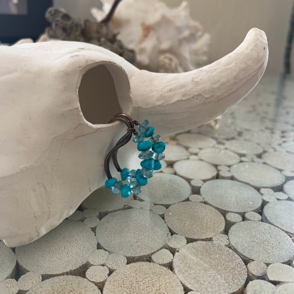 Sterling Silver, crystal and turquoise earrings